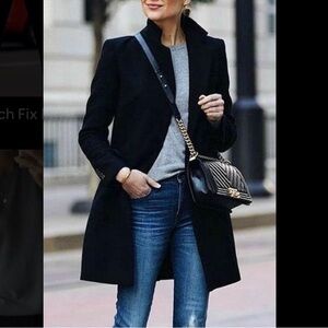 Chic Black Button-Up Coat